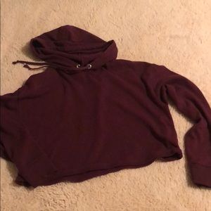Cropped hoodie - maroon